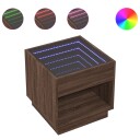  Salongbord med Infinity LED brun eik 50x50x50 cm 3284090