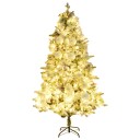 vidaXL Kunstig LED-juletre med flokket snø og kongler 195 cm PVC og PE