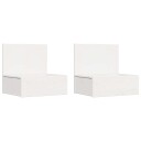  Vegghengt nattebord med skuff Veggmontert 2 pcs Hvit 42 x 32.5 x 40 cm