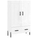 vidaXL Highboard høyglans hvit 69,5x31x115 cm konstruert tre