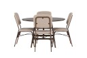 Kaseidon Spisegruppe 100 cm Rund med 4 Seda Stoler   Beige