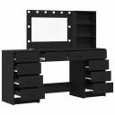  Sminkebord 3 pcs Svart 40 x 41 x 135 cm Konstruert tre