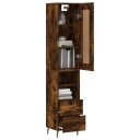 vidaXL Highboard røkt eik 34,5x34x180 cm konstruert tre 8720845497002