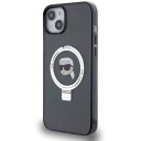 Karl Lagerfeld Klhmp15shmrskhk Iphone 15 6.1" Czarny/Black Hardcase Ring Stand Karl Head Magsafe