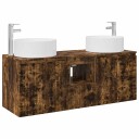 vidaXL Baderomsskapsett 3 stk. Røkt Eik 49,5 x 44,5 x 65,5 cm