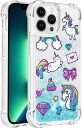 Trolsk Mobildeksel med Flytende Glitter Magisk Enhjørning (iPhone 13 Pro)