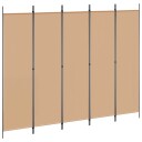 vidaXL 5-panel romdeler Beige 250 x 200 cm Stoff