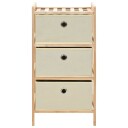 vidaXL Oppbevaringshyller 2 stk med 3 stoffkurver beige sedertre
