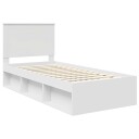  Sengestamme med hodegjerde Hvit 90 x 190 cm Massiv furu