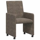  Spisebordsstoler med hjul 2 pcs Mørke grå 57 x 66 x 94 cm