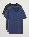 Boss BLACK 3-Pack Crew Neck T-Shirt Black/Blue/Grey