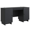 vidaXL Skrivebord Svart Konstruert tre 142,5 x 50 x 75 cm