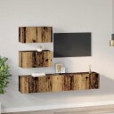 TV benksett 4 pcs Gammelt tre 80 x 30 x 30 cm Konstruert tre