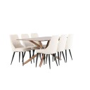 Spisegruppe Venture Home Piazza 180 med 6 stk Leone Stoler