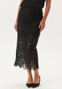 BUBBLEROOM Midi Lace Skirt  Black 36