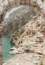 View of Amalfi Coast Mediterranean Village Plakat Plakat / 40x50cm