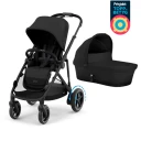 Cybex e-Gazelle S Søsken-/tvillingvogn - Moon Black/Black