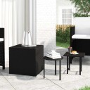 vidaXL Sidebord 3 stk svart polyrotting