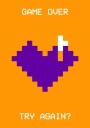 Retro Game Over Heart Plakat / 70x100