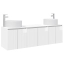 vidaXL Baderomsskapsett 3 stk. Høgglans hvit 49,5 x 44,5 x 65,5 cm