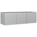 vidaXL Høybed 240x80x77 cm galvanisert stål sølv