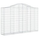 vidaXL Gabionkurv buet 200x30x120/140 cm galvanisert jern