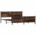 Sengeramme i metall uten madrass røkt eik 183x213 cm 3301356