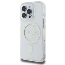 Guess IML Glitter Circle MagSafe Mobildeksel til iPhone 16 Pro Max - Gjennomsiktig