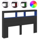  Hodegavl skap med LED svart 160x17x102 cm 8721012465190