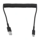Eletra USB A til USB C spiralkabel 1,5 m svart