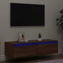  TV-benk med LED-lys brun eik 100X35,5x25 cm 8721158663573