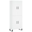  Highboard hvit 69,5x34x180 cm konstruert tre