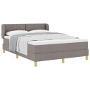  Box Spring Seng med Madrass i Taupe 140x190 cm Stoff