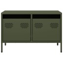  TV-benk olivengrønn 68x39x43,5 cm kaldvalset stål 8721102929939
