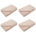  Faux kaninullteppe 4 pcs Beige 130 x 150 cm Polyester