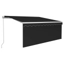 vidaXL Manuell uttrekkbar markise med rullegardin 3,5x2,5 m antrasitt
