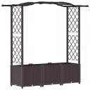 vidaXL Hevet Bed med Trellis og Tak Brun 164 x 40 x 138 cm PP