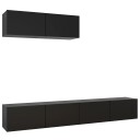vidaXL TV-benker 3 stk svart sponplate