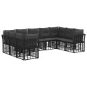vidaXL Utendørs sofa sett Svart og Mørkegrå Polyester