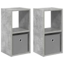  Nattbord 2 pcs Betonggrå 25,5 x 22 x 49,5 cm Konstruert tre