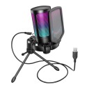 Fifine Ampligame A6v RGB Kondensatormikrofon Svart