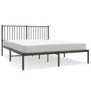vidaXL Sengeramme i metall med sengegavl svart 150x200 cm