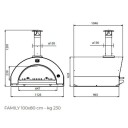 Pizzaovn Gass Clementi Family Vedfyrt Pizzaovn 100x80 cm Rustfritt stål