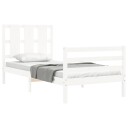 vidaXL Sengeramme med hodegavl hvit 3FT single heltre 8720845992521