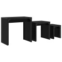 vidaXL Kaffebord med Nesting 3 pcs Svart eik 60 x 35 x 56 cm