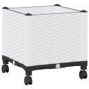 vidaXL Hagekrukke med hjul Hvit 40 x 40 x 48 cm PP