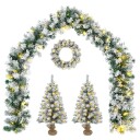 vidaXL Mini juletresett 45 cm 125 LED-lys Varmhvit PVC Grønn og hvit
