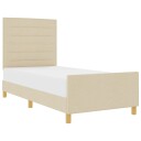  Kremfarget Sengestamme 90x190 cm Stoff