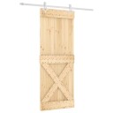  Skyvedør Naturlig og Hvit 80 x 210 cm Massiv Furu Tre