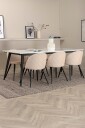 Venture Home   Spisegruppe Jimmy med 6 spisestoler Velvet Stitches   Hvit